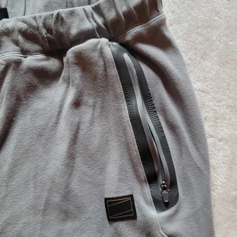 Rawlings Mens Gray Athletic Training Pants Zipper Pockets Tapered Leg Sz L